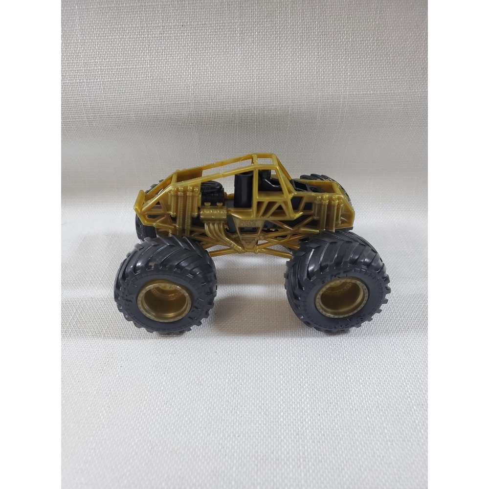 2 Hot Wheels Monster Truck Chassis Gold + Clear Green Skeleton Frame Loose-PARTS - Picture 2 of 13